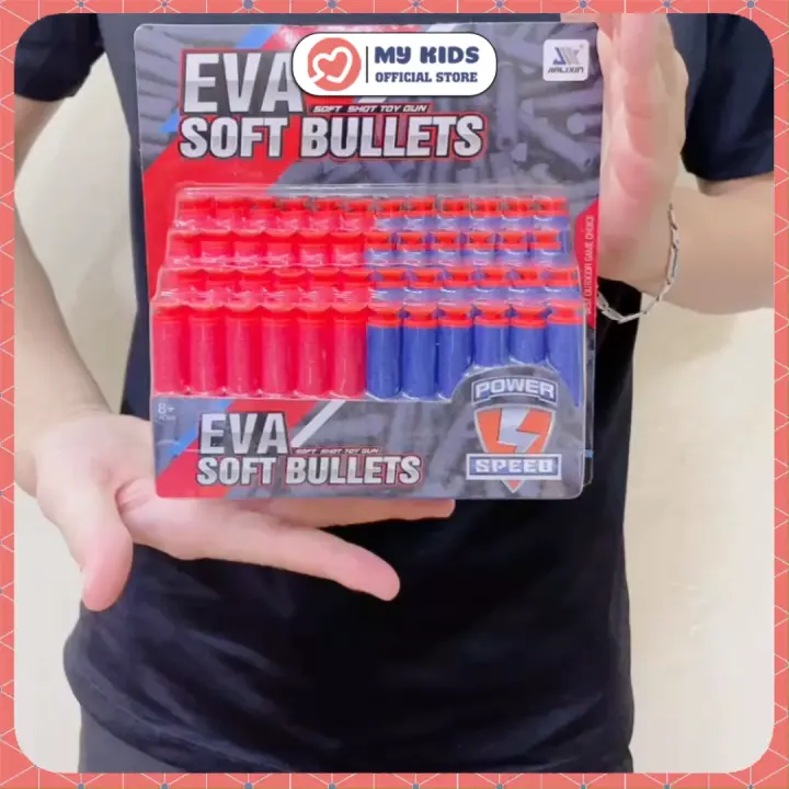Set 48 Viên Xốp Nerf ĐẦU MÚT Thay Thế - Đồ Chơi Trẻ Em Viên Xốp Nerf - 48 Viên - 2 Màu Xanh và Đỏ