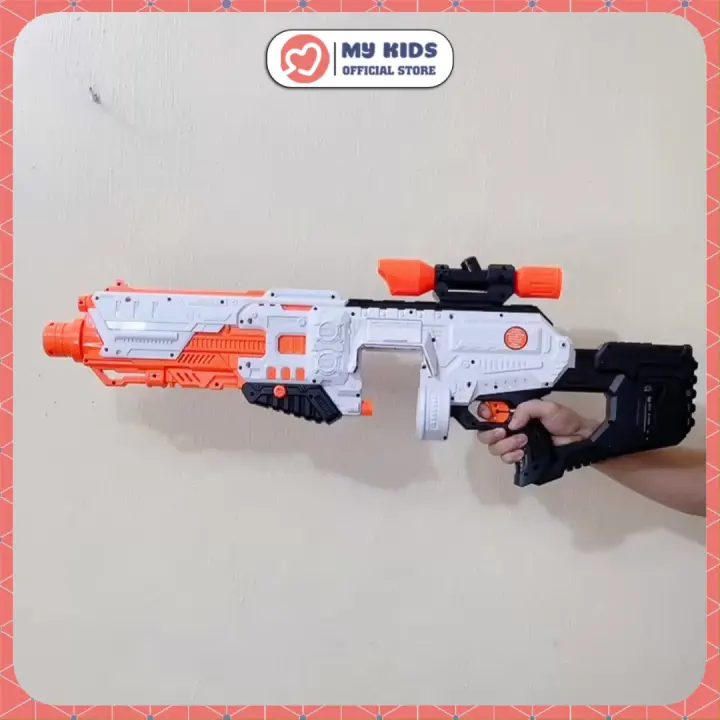 Đồ Chơi Trẻ Em Phụt Xốp Neft Dùng Pin SÚNG ĐIỆN M249 - Nhựa ABS An Toàn Với Trẻ Em