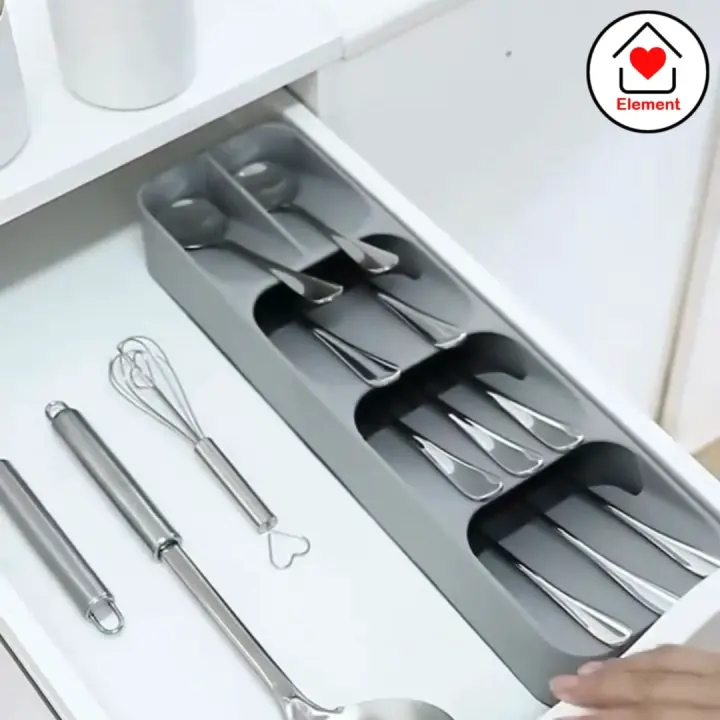[SG Seller] Kitchen Drawer Organiser Tray | Cutlery Holder Utensils Organizer | Fork Spoon Chopsticks Knives Storage