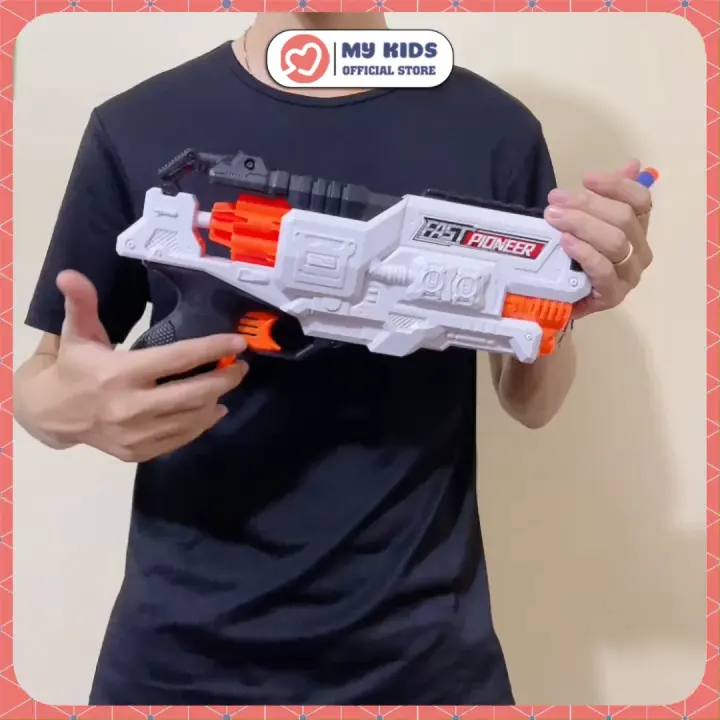 Đồ Chơi Trẻ Em Phụt Xốp Neft Dùng Pin SÚNG ĐIỆN BIG PISTOL - Nhựa ABS An Toàn Với Trẻ Em