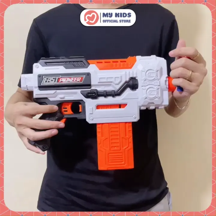 Đồ Chơi Trẻ Em Phụt Xốp Neft Dùng Pin SÚNG ĐIỆN UZI - Nhựa ABS An Toàn Với Trẻ Em