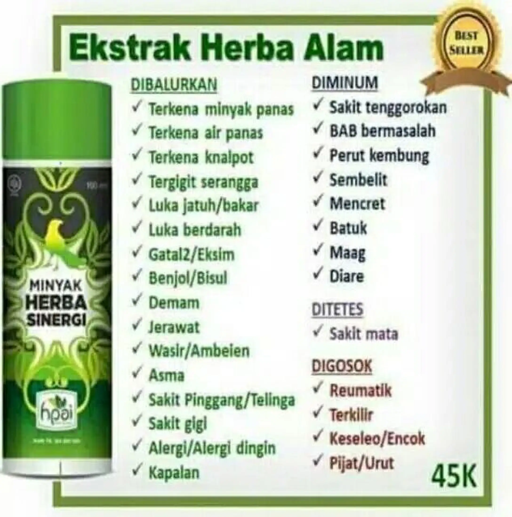 Herba Sinergi Hpai Minyak But But Obat Luka Dan Gatal Gatal Lazada Indonesia