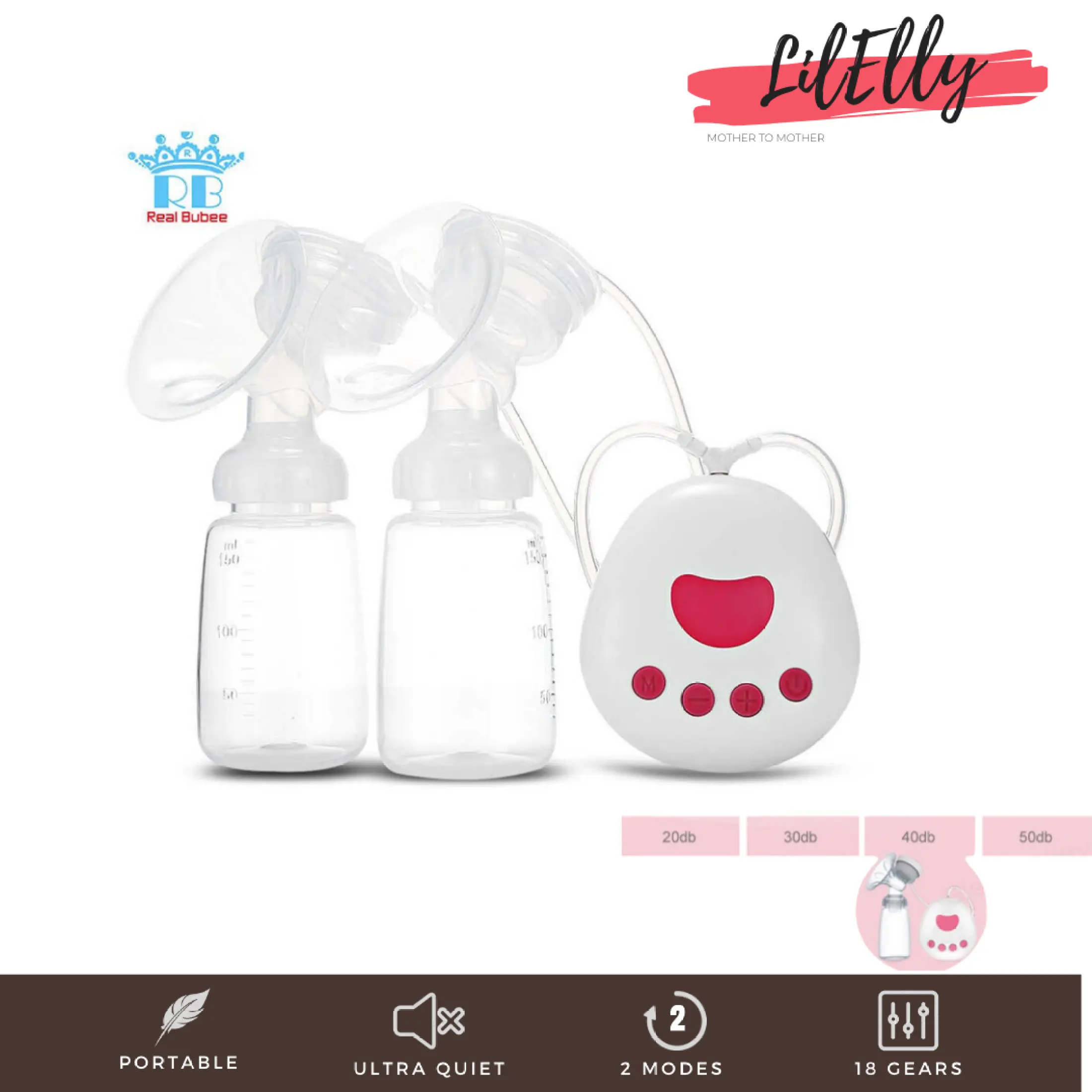 Rechargeable Real Bubee Double Electric Breast Pump New Model Lazada Singapore