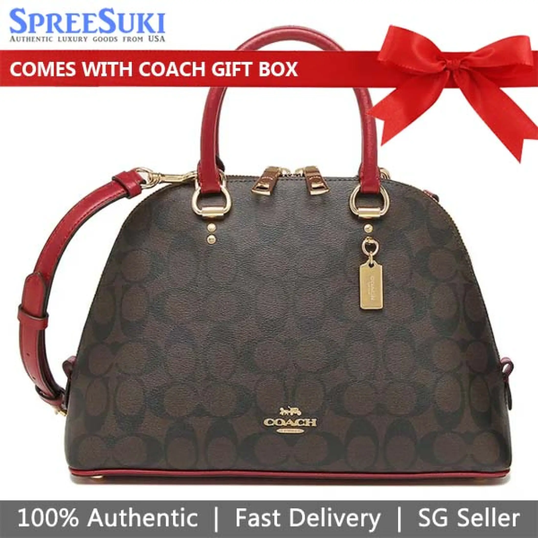 Coach Handbag In Gift Box Crossbody Bag Katy Satchel In Signature 