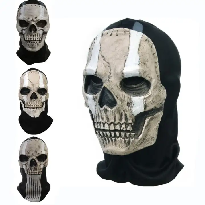 MZRTNZ Full Face Ghost Skeleton Call of Duty Ghosts Halloween Horror Ghost Skull Simple Latex Halloween Cosplay Perform