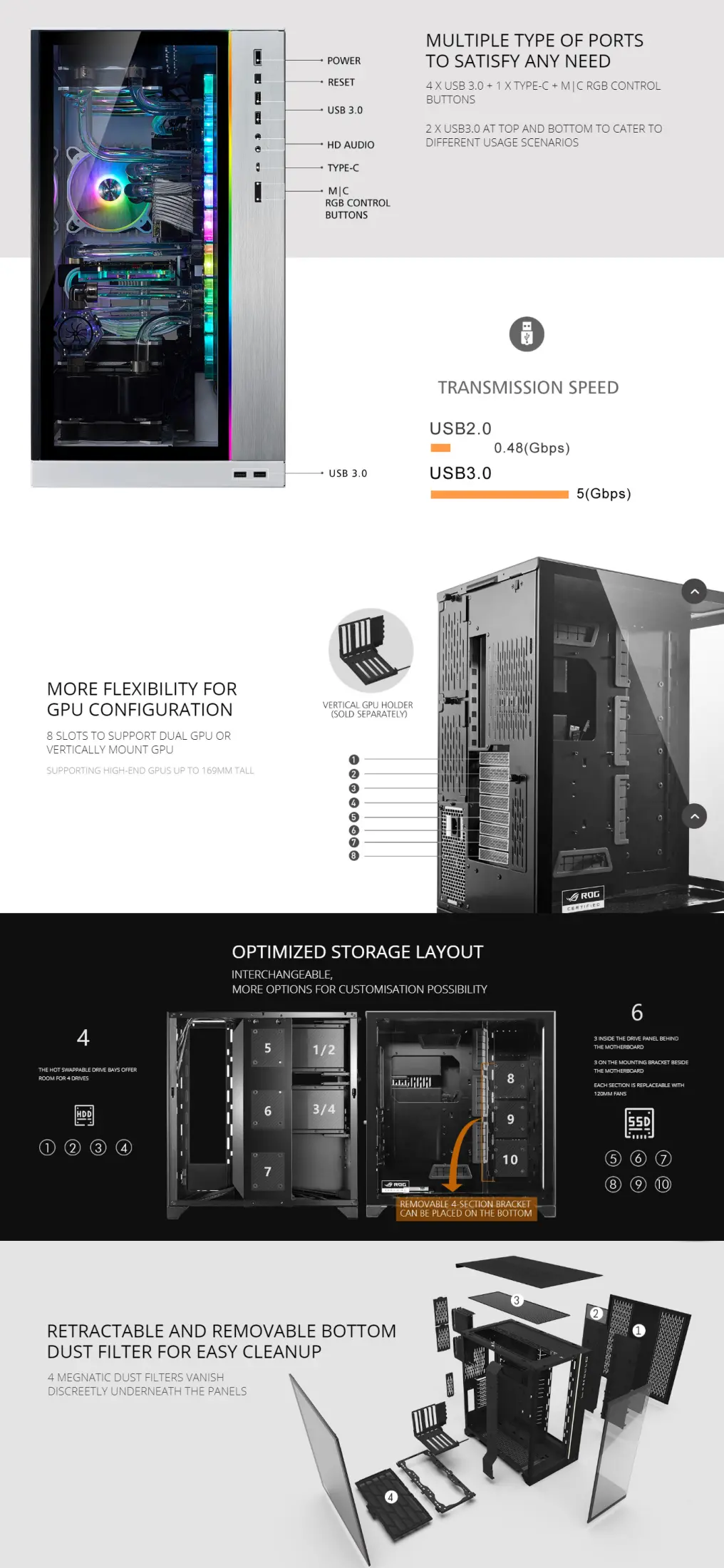 Lian Li Pc O11 Dynamic Xl Rog Certified White Atx Full Tower Gaming Computer Case Lazada Singapore
