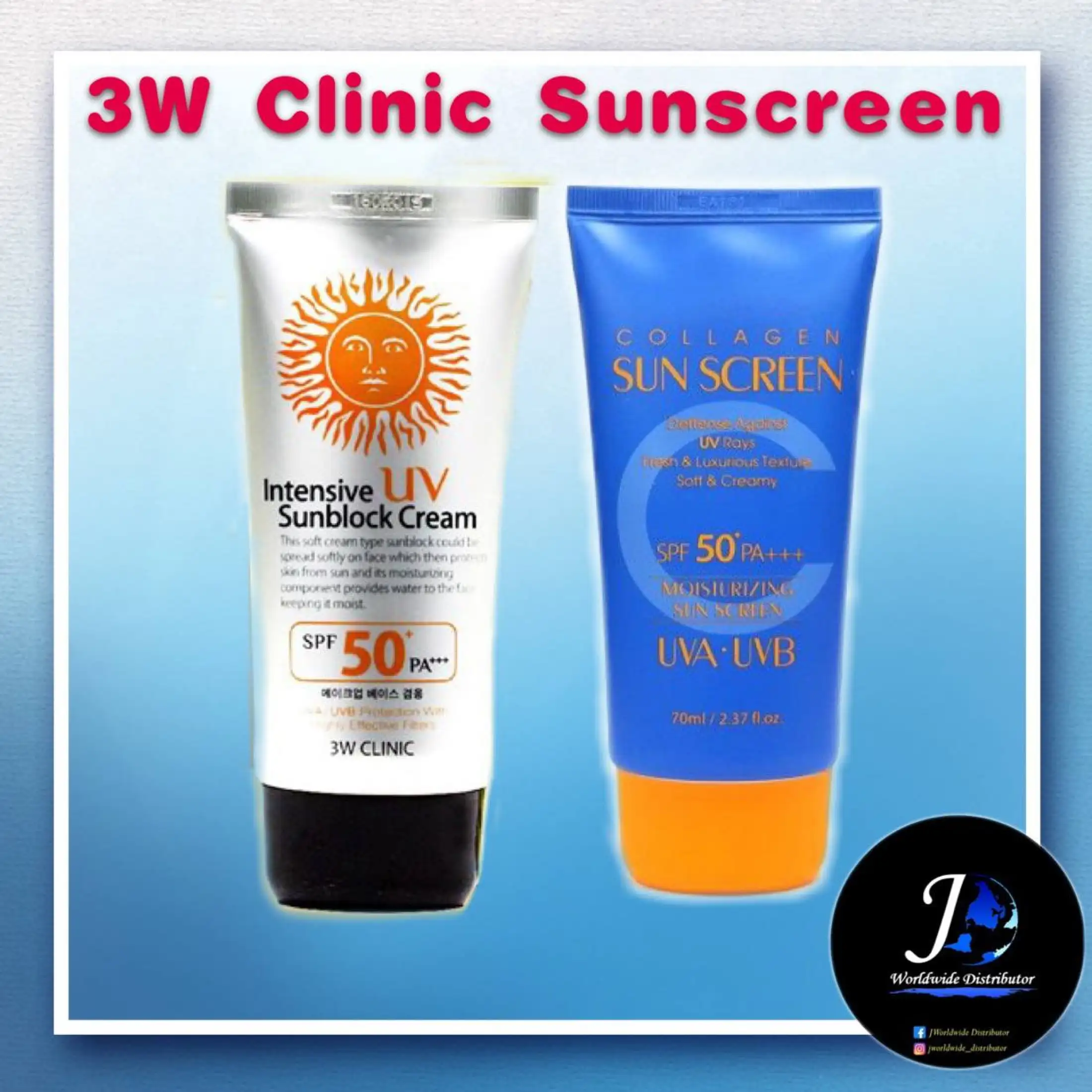 3w Clinic Intensive Collagen Uv Sunblock Cream Spf50 Pa 70ml Lazada Singapore
