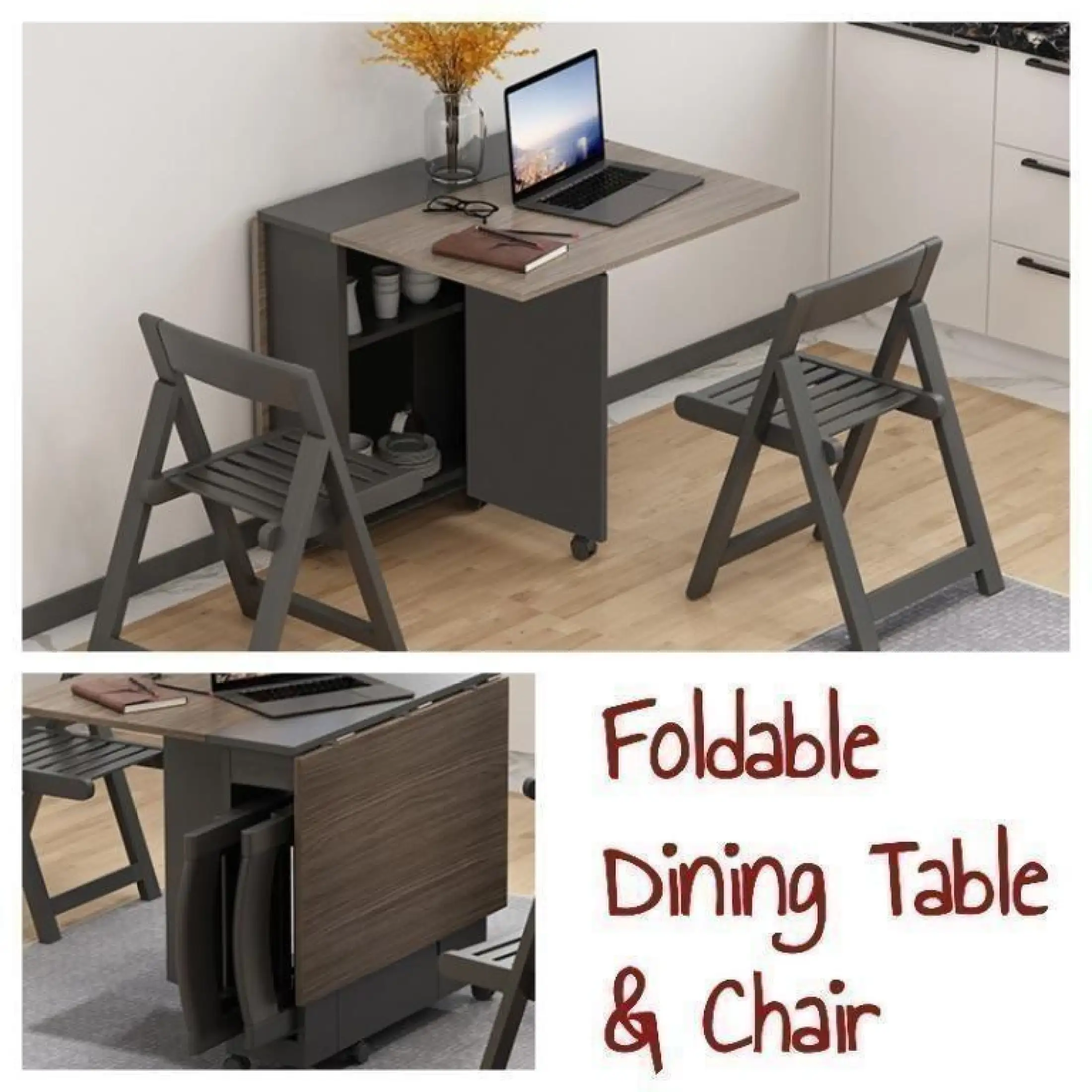 Foldable Dining Table And Chair For 1 To 2 People Lazada Singapore