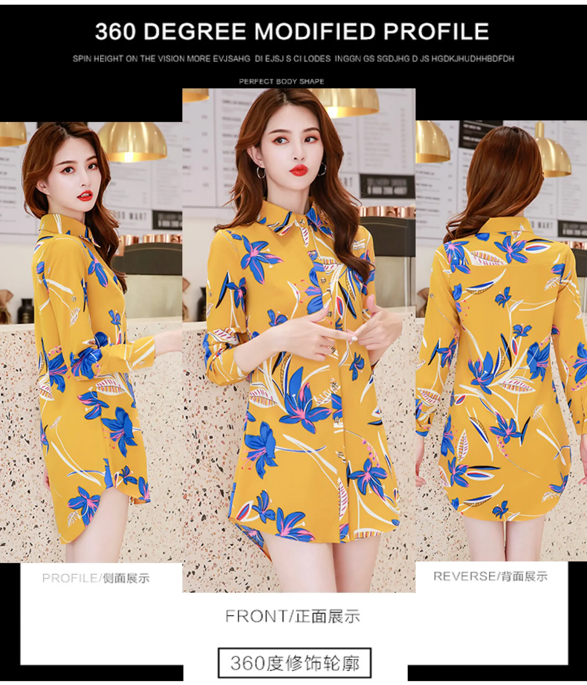 Coshop Women S Floral Shirt Plus Size Blouse Korean Casual Long Top Kemeja Wanita Lengan Panjang Batik Murah Lazada Singapore