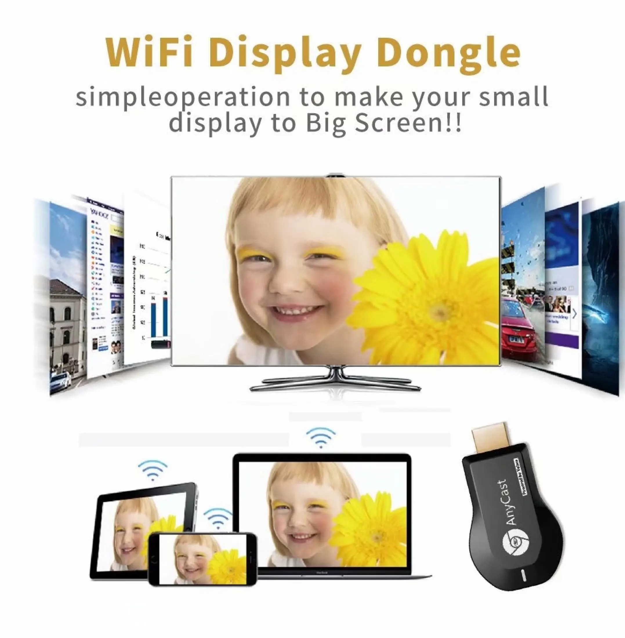 Anycast M9 Plus Hdmi Wifi Display Iphone Ipad Google Chrome Android Screen Mirroring Cast Screen Airplay Dlna Miracast Lazada Singapore