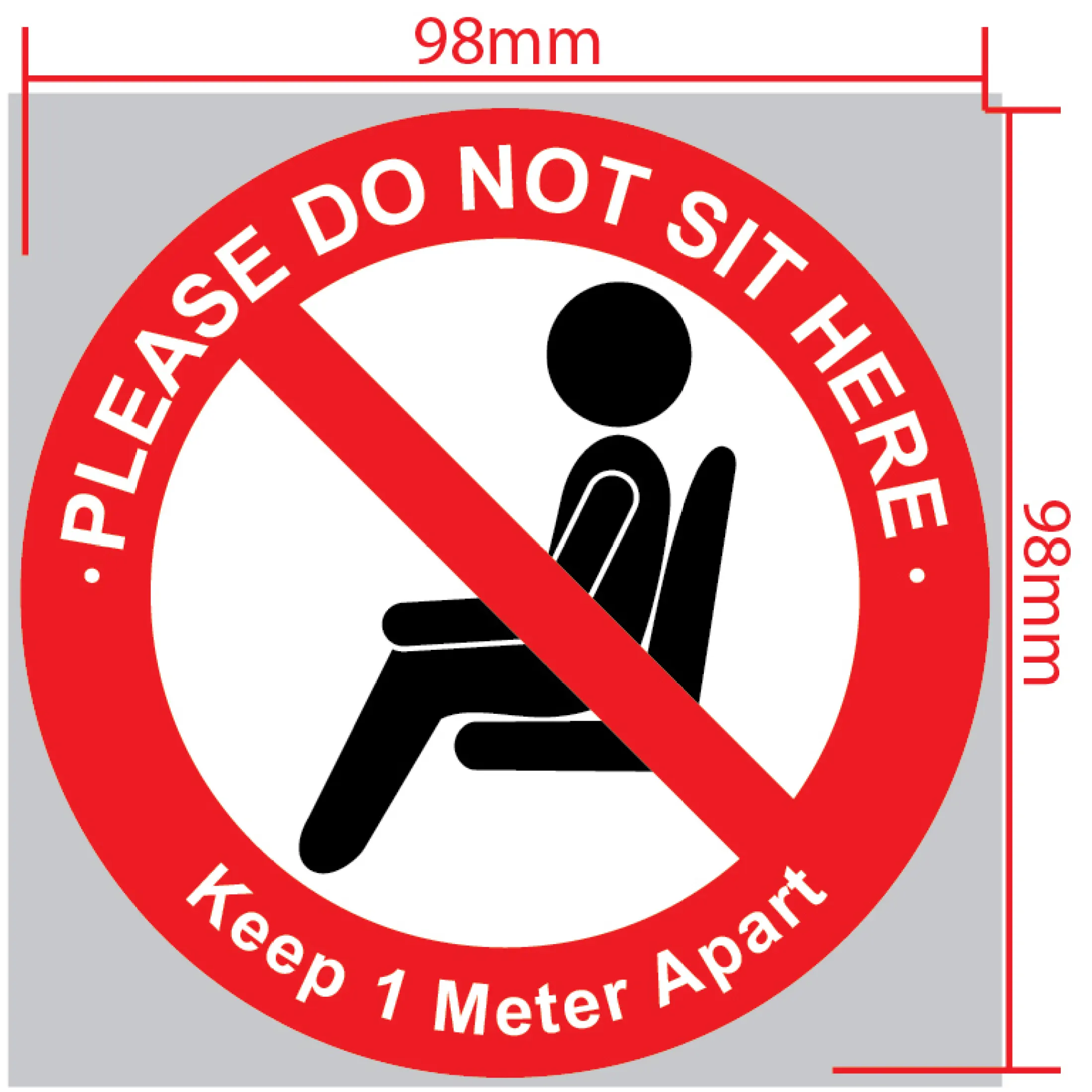 10cm Round Shape Do Not Sit Here Sticker Water Resistant Do Not Sit Here Sticker Safe Distancing Sign Sticker Lazada Singapore