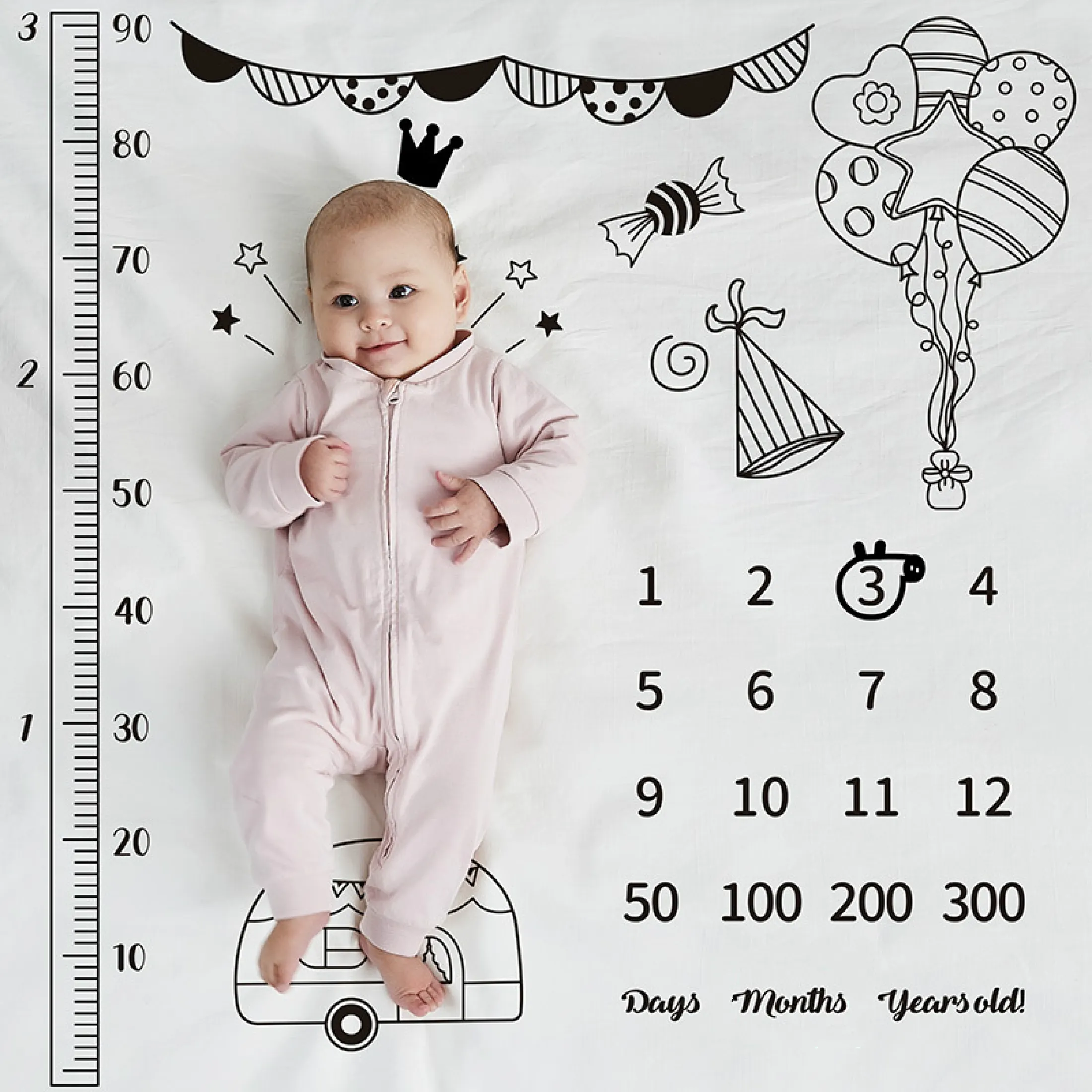 Sg Seller Cute Baby Milestone Photo Blanket Play Mat Lazada Singapore