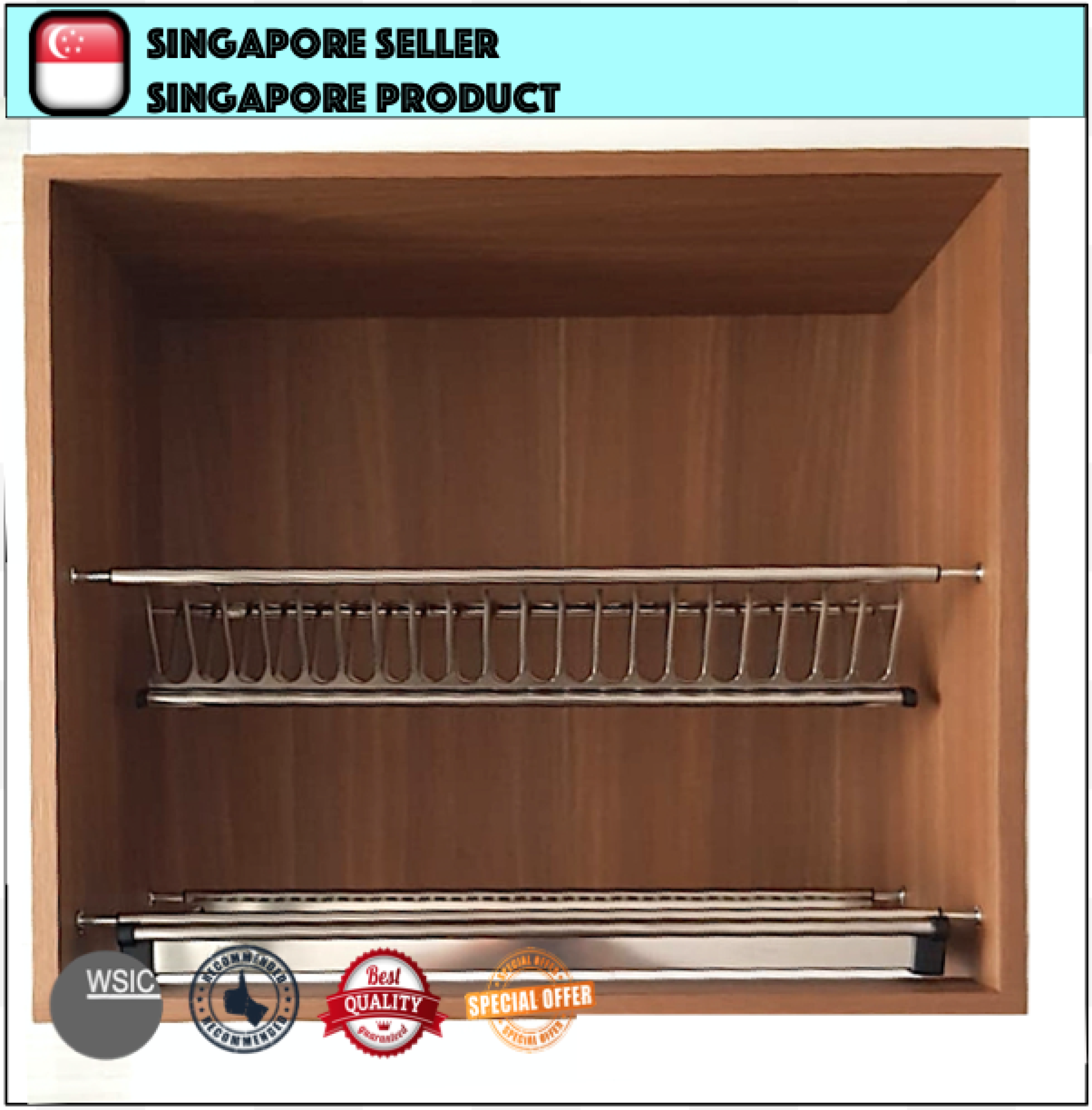 Kitchen Cabinet Stainless Steel Dish Rack With Or Without Installation Lazada Singapore