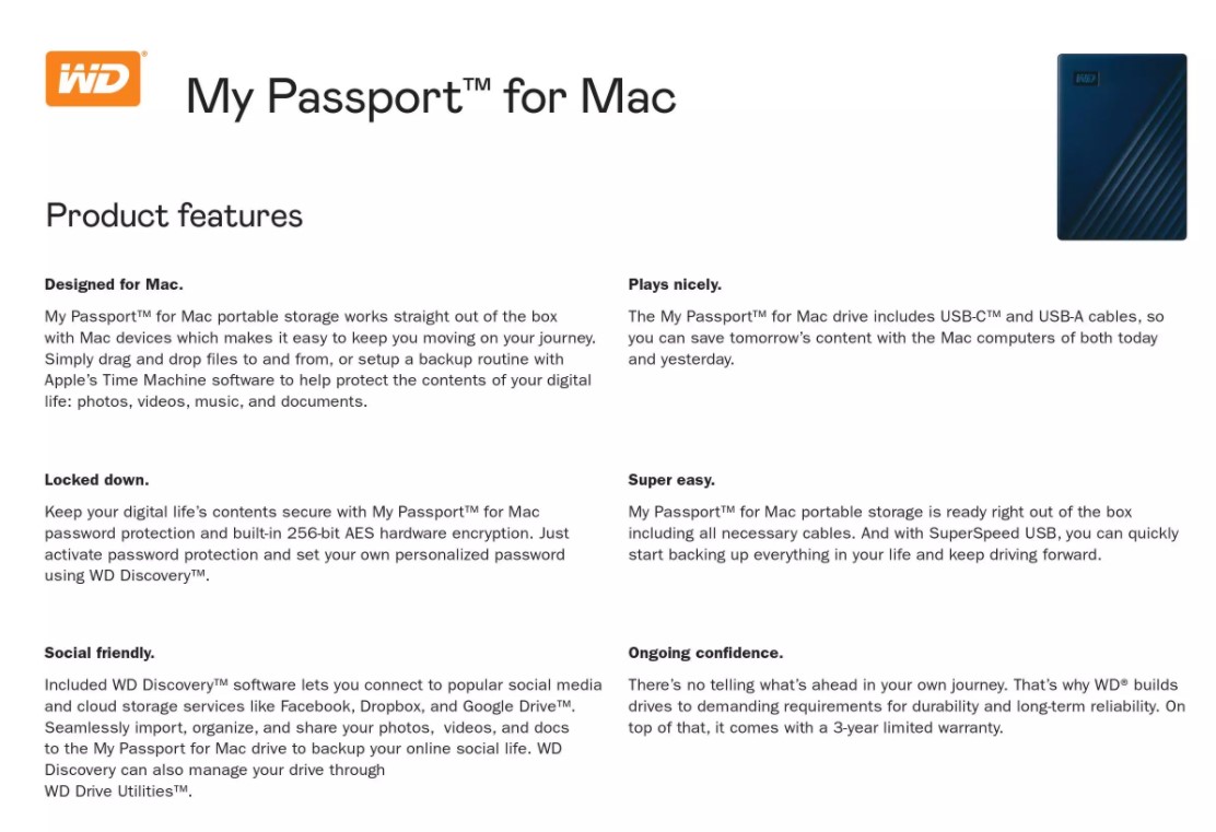 wd my passport for mac 2tb portable hard drive