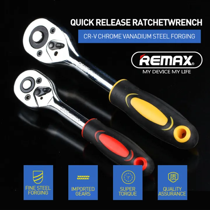 Remax 1/4" 3/8" 1/2"inch Ratchet Wrench 24 Teeth Extending Telescopic Ratchet Socket Wrench Reversible Tool Plat 1pc