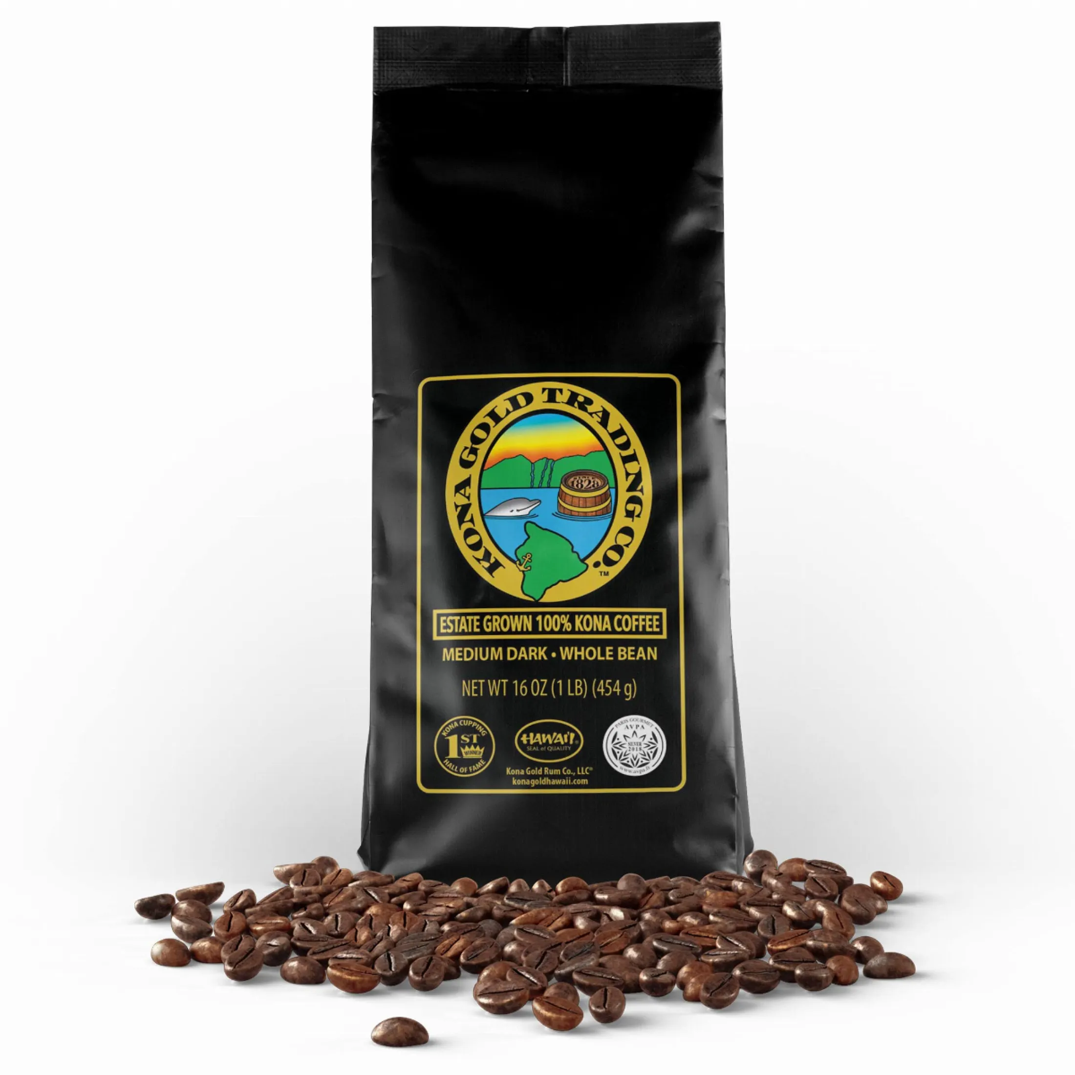 Kona Gold Coffee Whole Beans 16 Oz By Kona Gold Rum Co Medium Dark Roast Extra Fancy 100 Kona Coffee Lazada Singapore