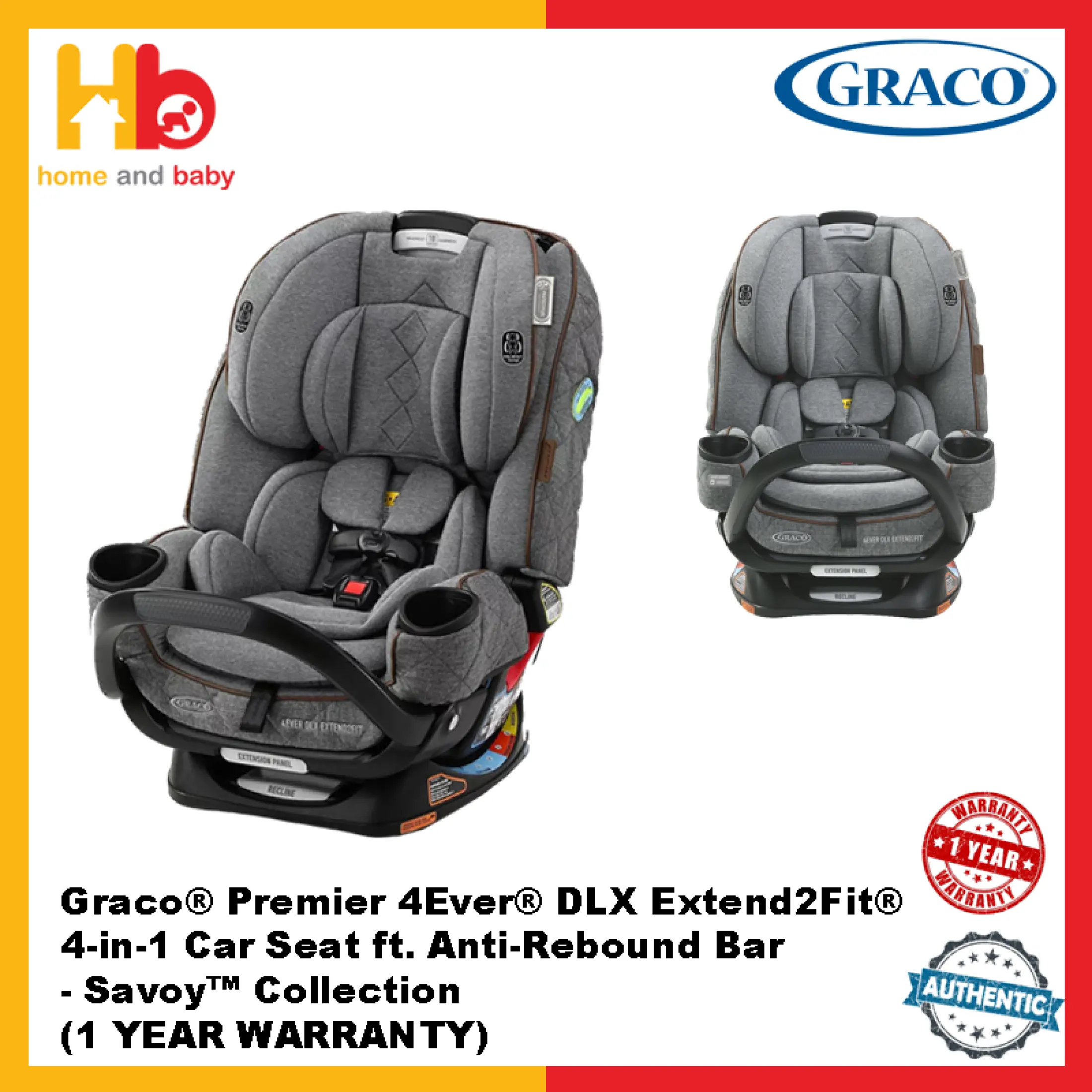 Graco Premier 4ever Dlx Extend2fit 4 In 1 Car Seat Ft Anti Rebound Bar Savoy Collection Lazada Singapore