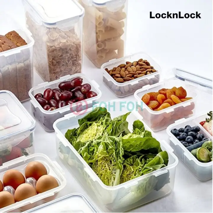 [SG Stock] [Bundle of 2] LocknLock PP Microwave Airtight Stackable Classic Food Container Square 600ML (HPL822*2)