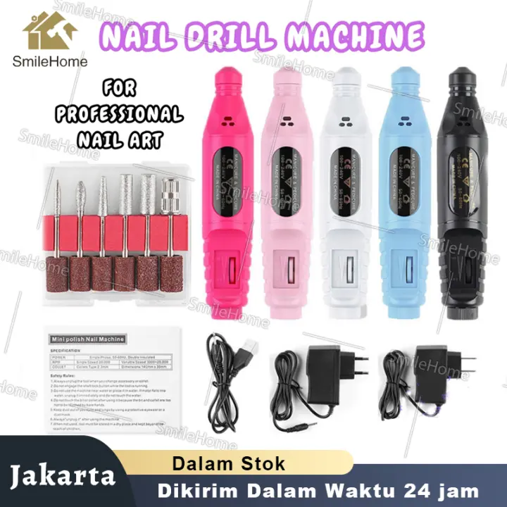 ELECTIC NAIL DRILL GRINDING FREE SET BIT DRILL ALAT NAIL ART KUKU MANICURE KIKIR ELEKTRIK / MESIN KIKIR OTOMATIS ELEKTRONIK NAIL ART KUKU NAIL DRILL GRINDER