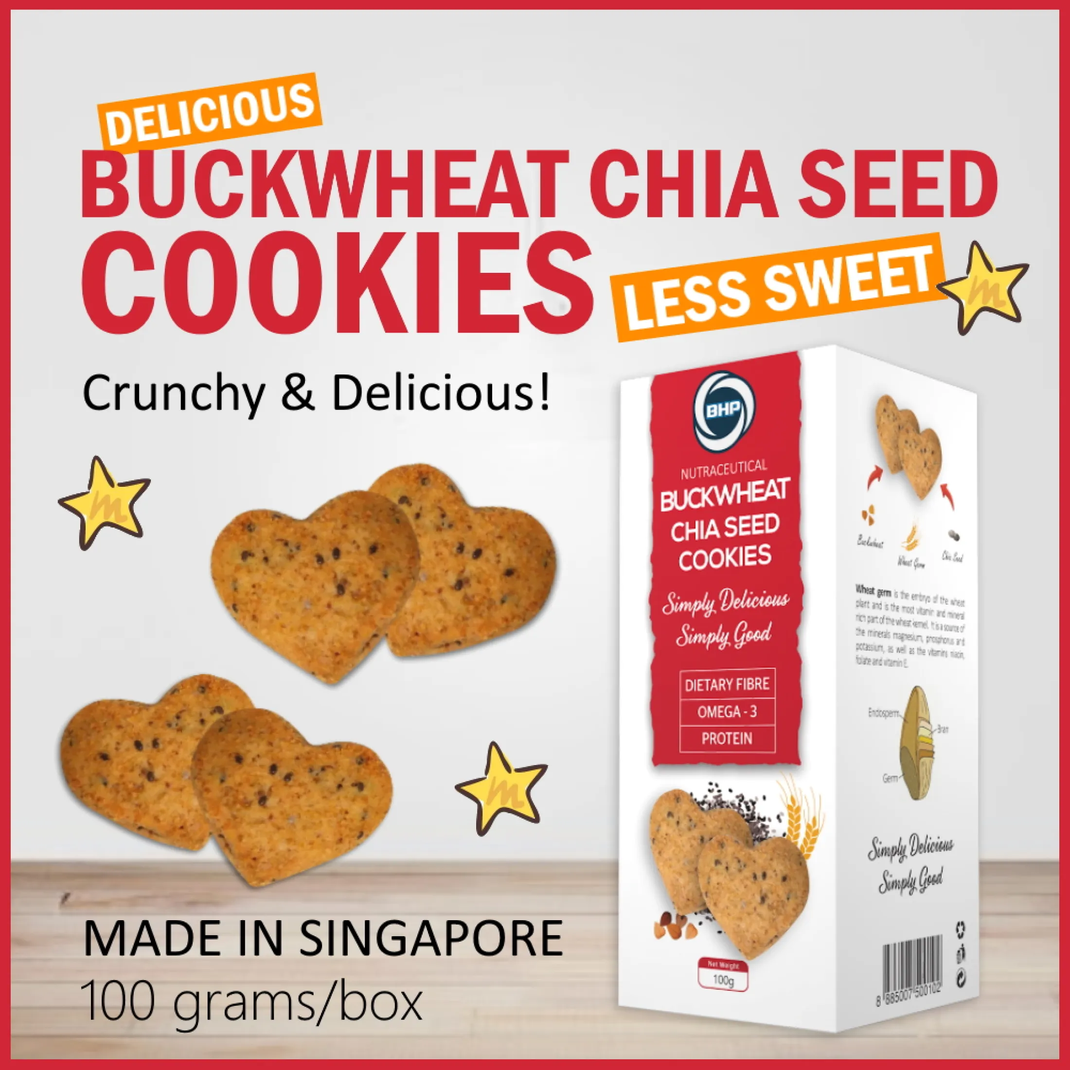 Bhp Buckwheat Chia Seed Cookies 100g Lazada Singapore