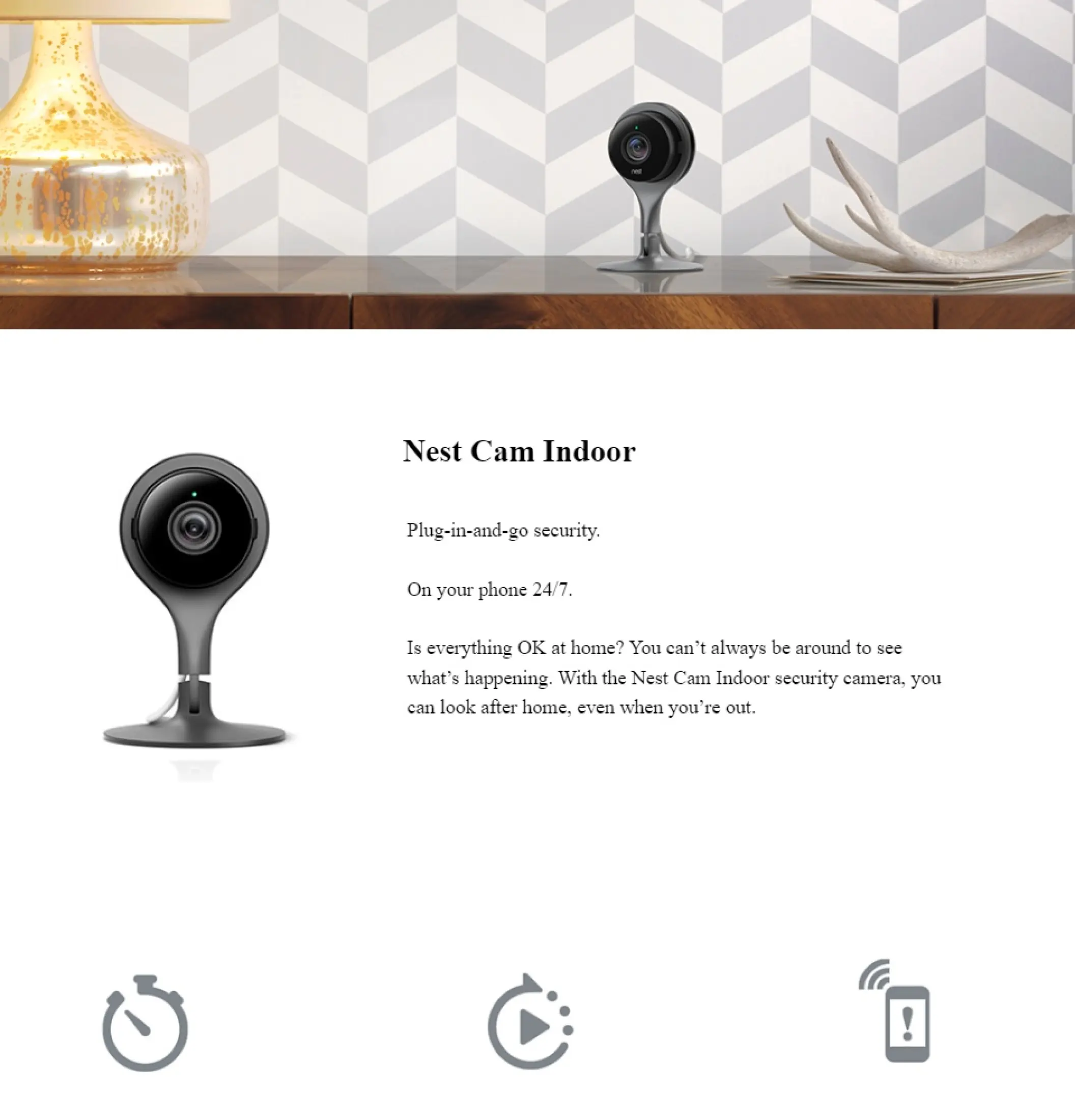 Google Nest Cam Indoor Wired Home Security Camera 24 7 Live Video 1080p Hd Wifi Night Vision 2 Way Talk Mobile Intelligent Alerts 3 Hour Event Snapshot Works With Google Assistant Lazada Singapore