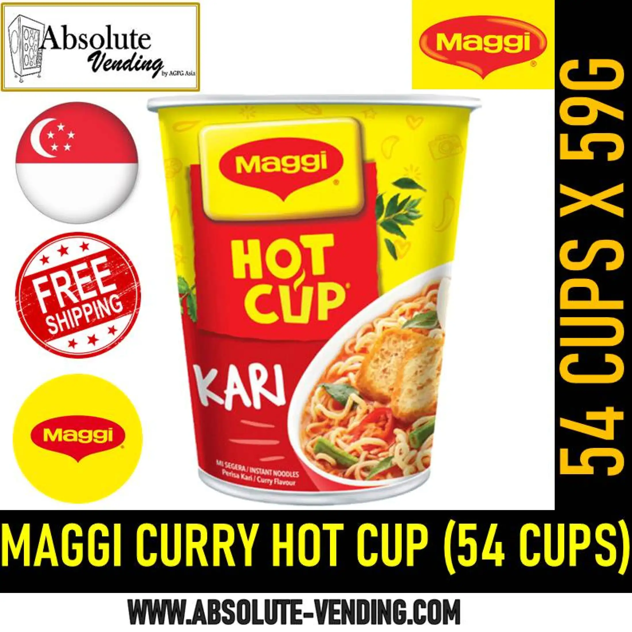 Maggi Curry Hot Cup Noodles 59g X 54 Cups Free Delivery Within 3 Working Days Lazada Singapore