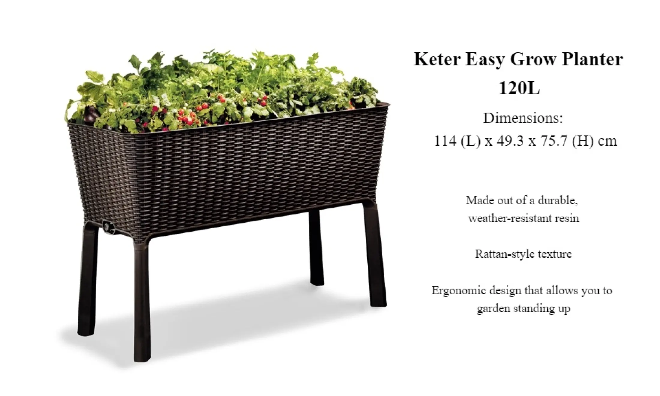 Keter Easy Grow Garden Patio Planter With Legs 120l Lazada Singapore
