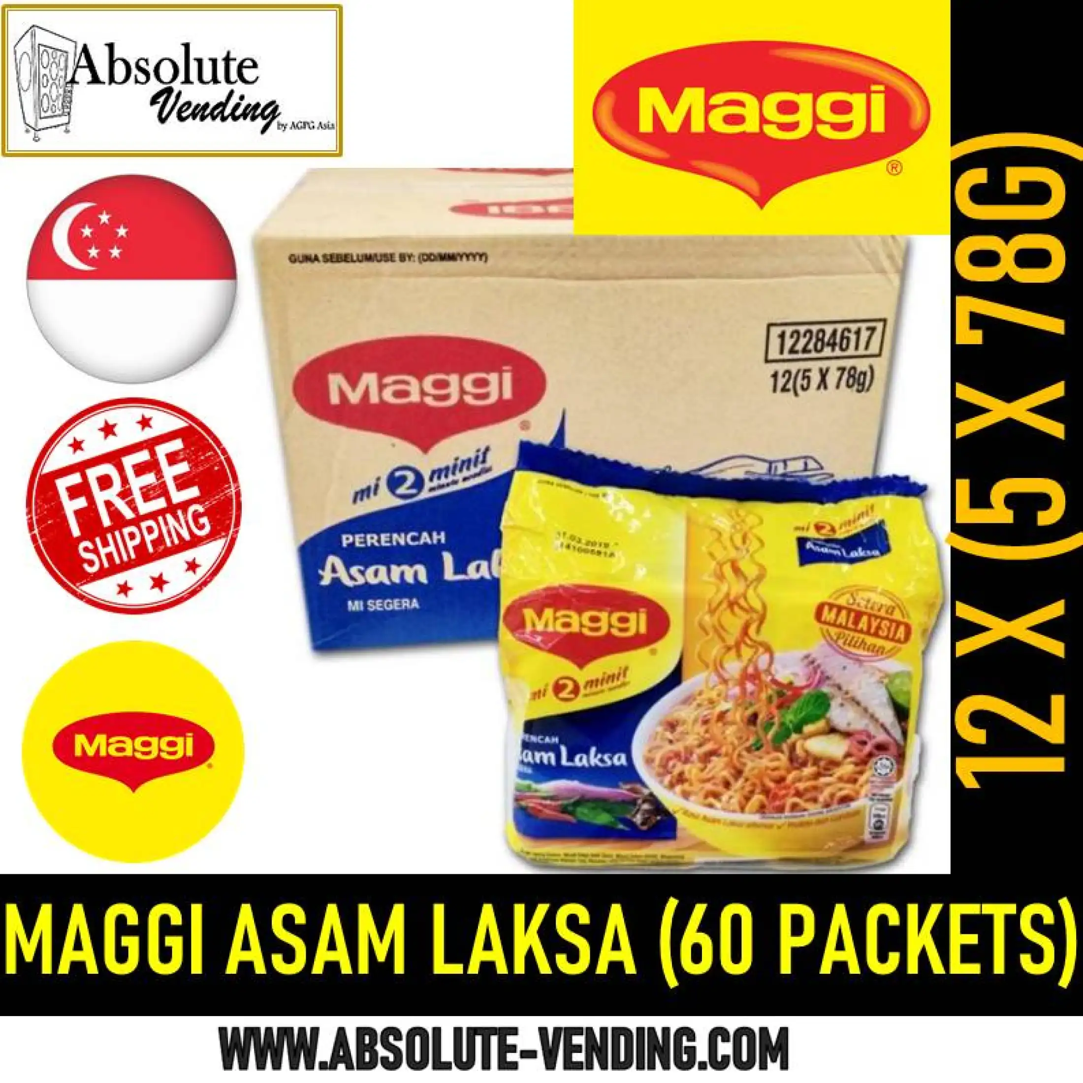 Maggi Noodles Asam Laksa Flavour 12 X 5 X 78g 60 Packets Free Delivery Within 3 Working Days Lazada Singapore