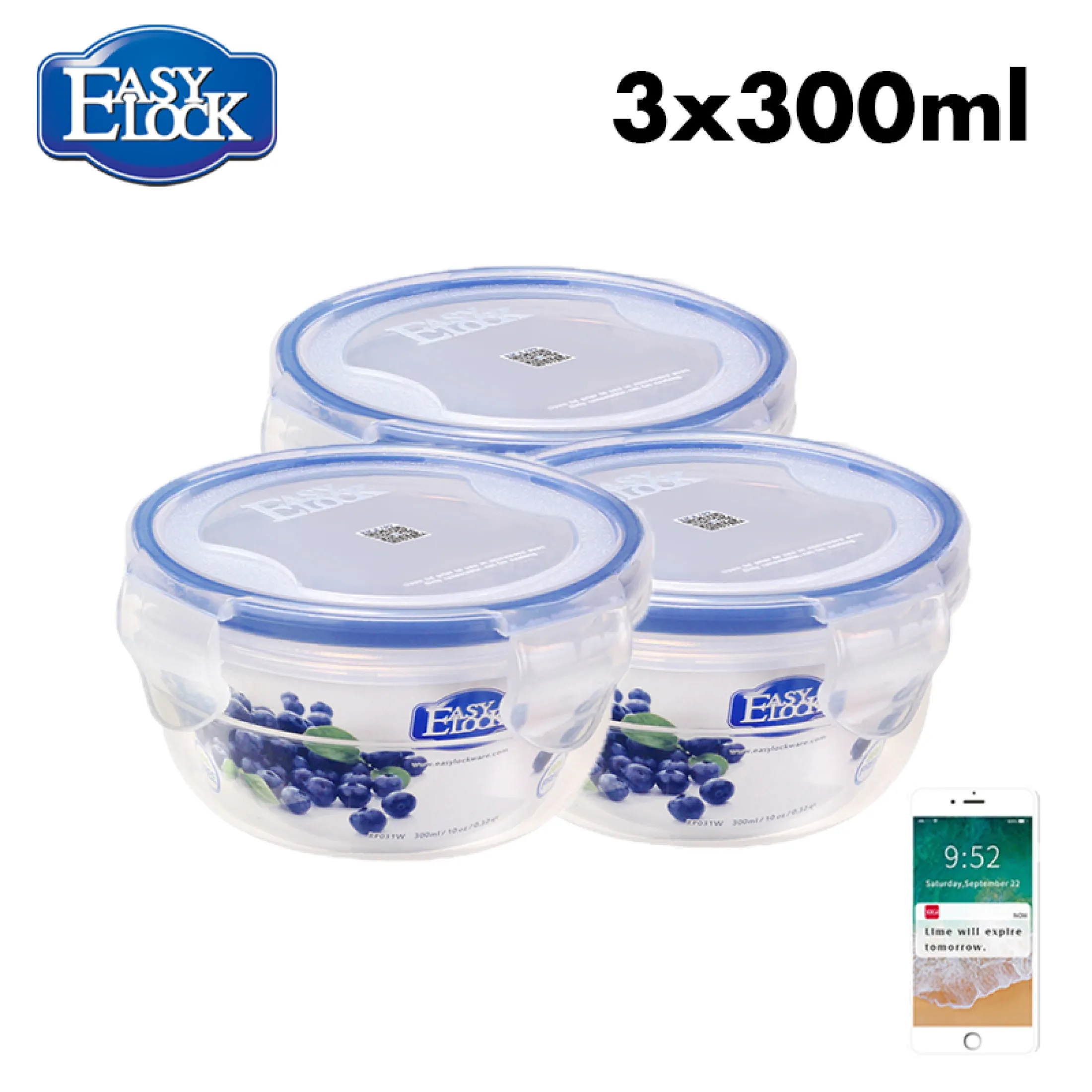 Easylock Round Mini Plastic Food, Mini Kitchen Storage Containers