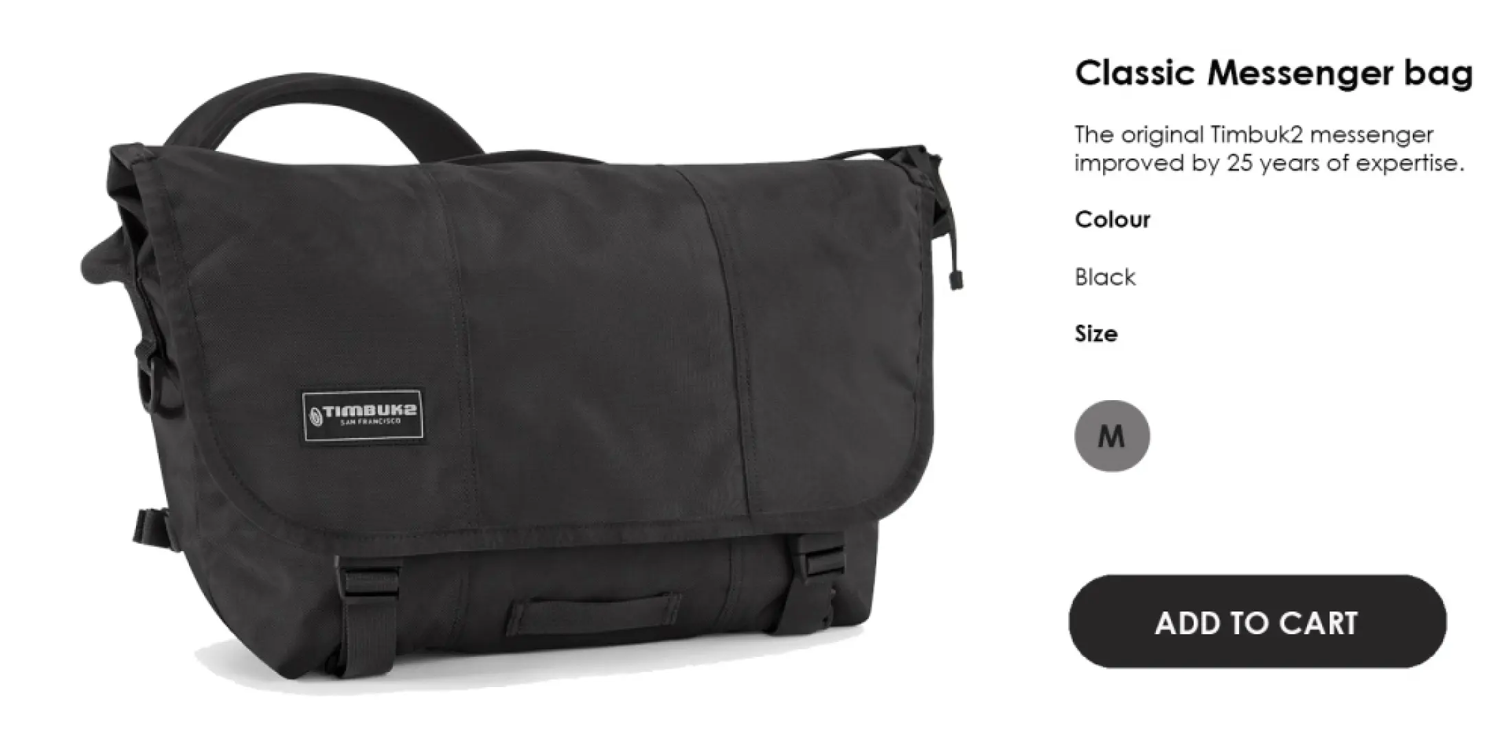 Timbuk2 Classic Messenger Bag Xs Jet Black Lazada Singapore