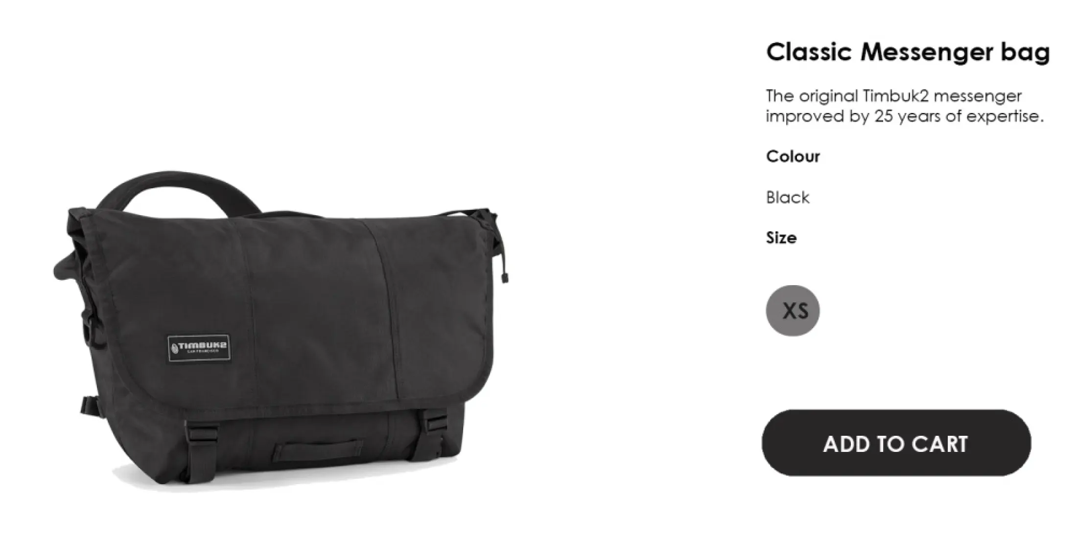 Timbuk2 Classic Messenger Bag Xs Jet Black Lazada Singapore